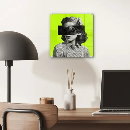 Vrouw - Sterrenhemel - Groen plexiglas 5mm klein -sfeer6