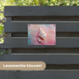 Schelp - Pastel - Pink tuinposter los doek klein -sfeer3