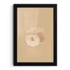 Perzik - Lijntekening - Pit - Beige fotolijst zwart zonder passe partout klein -3d