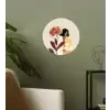 Vrouw - Minimalistisch - Bloem Wandcirkel behangsticker klein -sfeer2