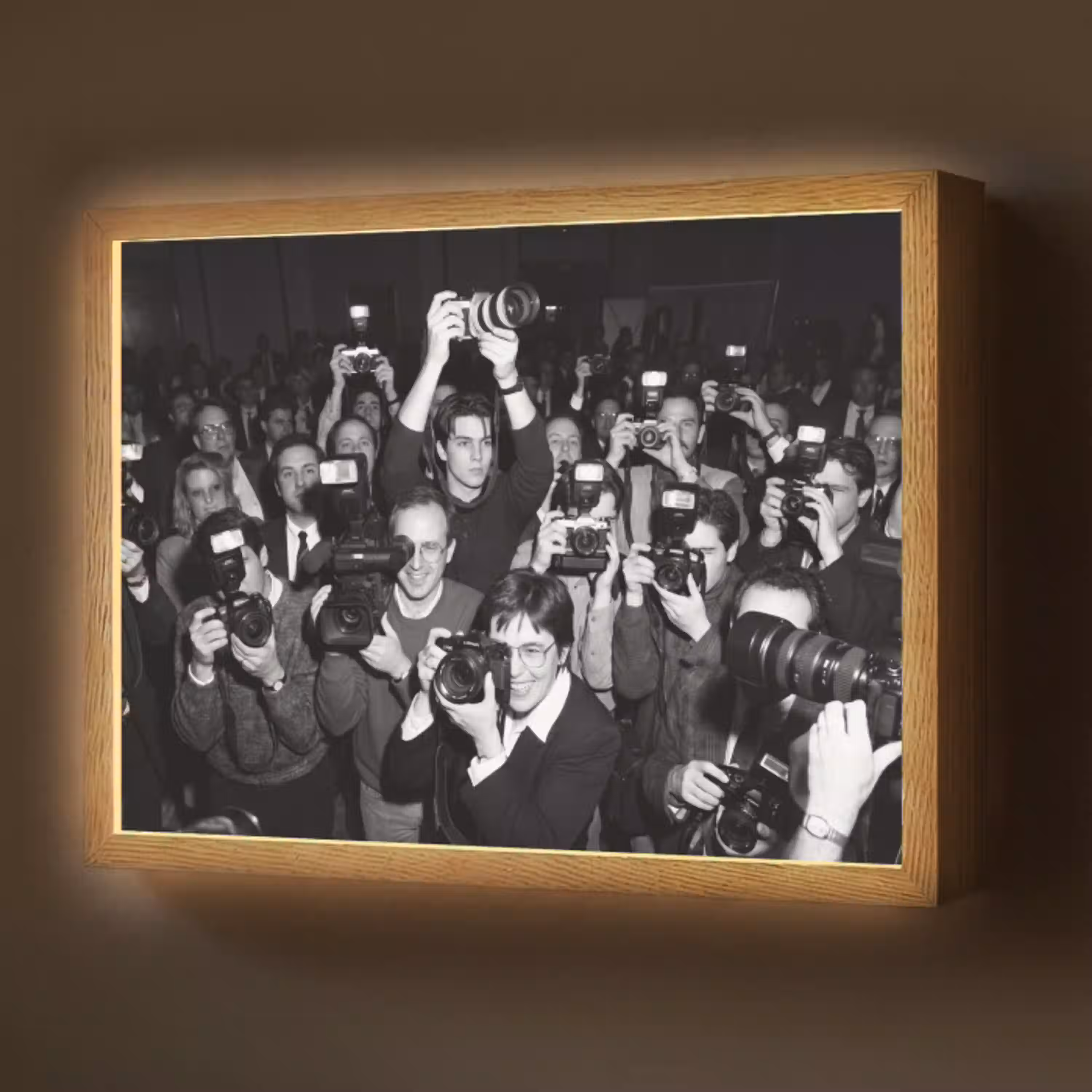 Fotografen - Menigte - Flitsers - Journalistiek Light Box met batterij (Wandlamp) middel -z3d_website