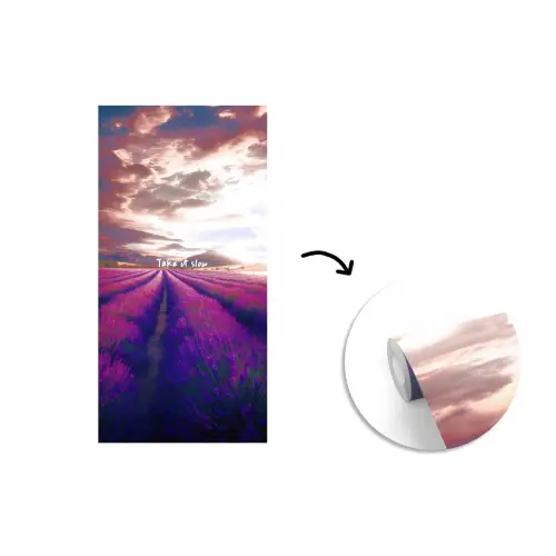 Lavendelveld - Quote - Zonsondergang fotobehang vinyl groot -3d