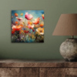 Bloemen - Watercolor - Kunst - Botanisch - Natuur aluminium wit klein -sfeer2