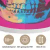 Neon - Blauw - Pop-art - Schedel Akoestische PET Vilt - Rond klein -closeup_NL