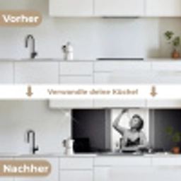 Vrouw - Spaghetti - Zwart - Wit keuken achterwand 2 middel -voor-na_DE