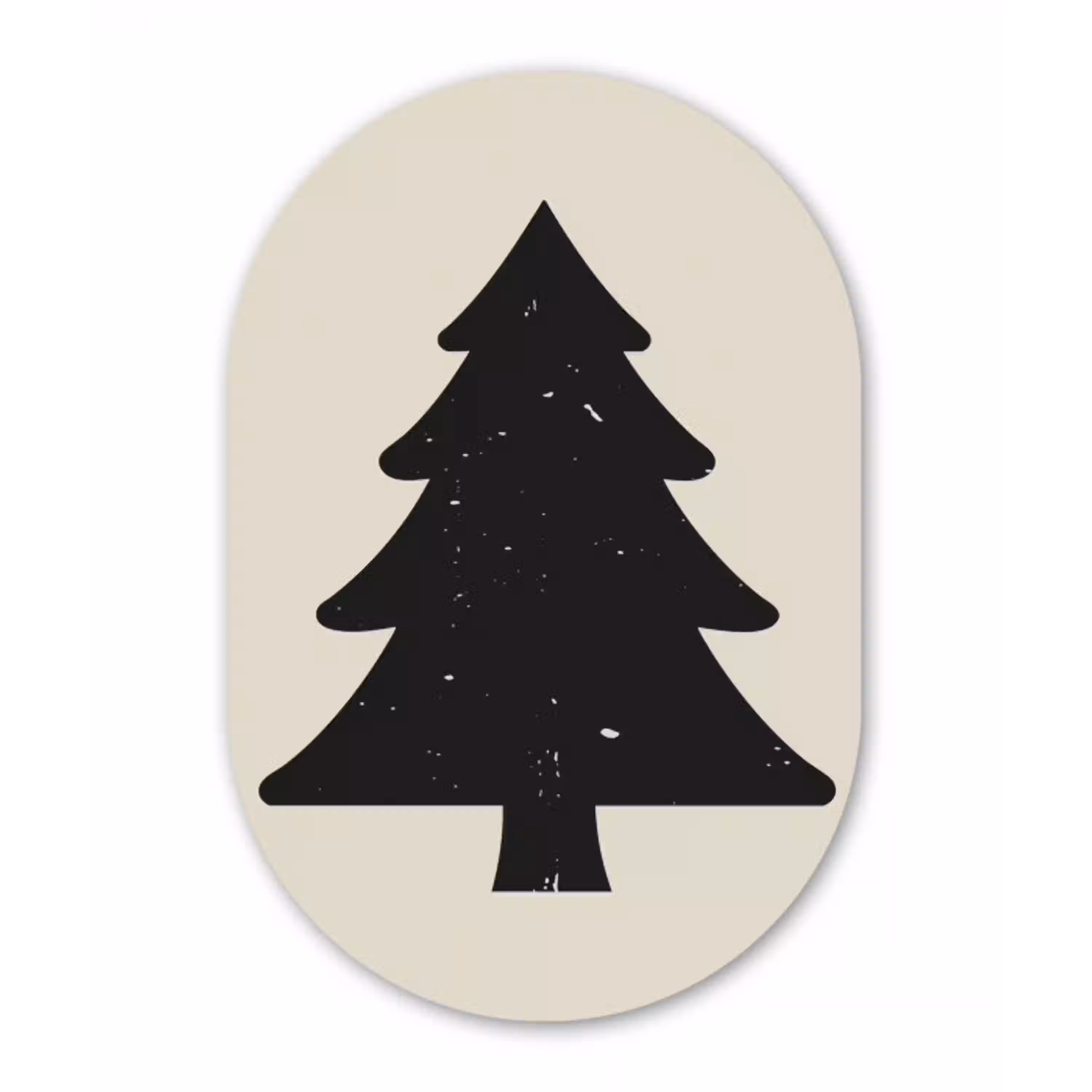 Kerstboom - Zwarte kerstboom - Boom - Japandi Wandcirkel Ovaal Aluminium middel -3d