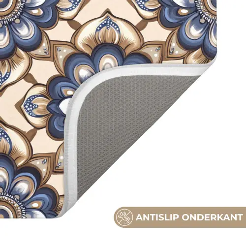 Floraal - Ornament - Blauw Badmat klein 997 -USP_AntislipNL