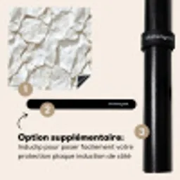 Structuur - Rots - Wit Inductie beschermer vinyl 3mm middel 274 -zzzzzzz-induclip_FR