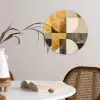 Abstract - Goud - Grijs - Vormen - Geometrisch Wandcirkel kunststof plaat 5mm dik klein -sfeer4