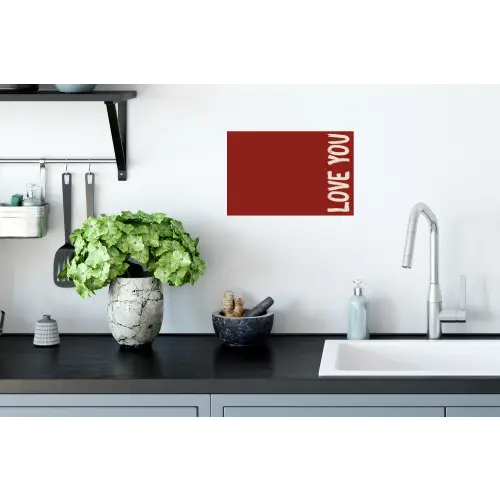 Schuin - Loveyou - Rood Muursticker klein -keuken