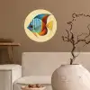 Vis - Vinnen - Blauw - Ogen Wandcirkel behangsticker klein -sfeer1