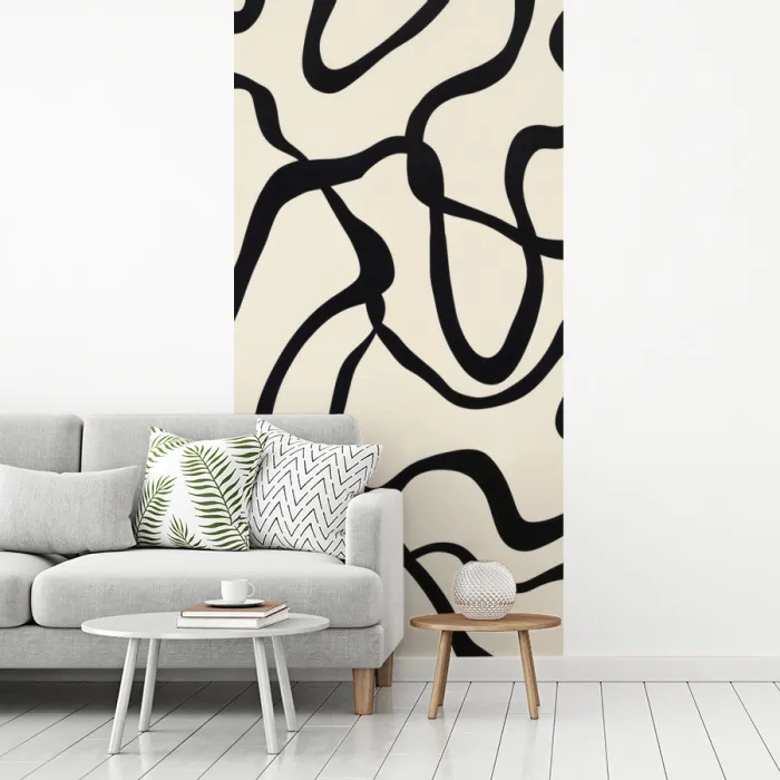 Abstract - Lijnen - Modern - Beige fotobehang vinyl groot -woonkamer