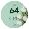 Witte tulpen - Modern Naambord Rond klein -3d