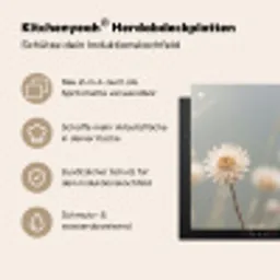 Strobloemen - Wit - Daglicht Inductie beschermer vinyl 3mm middel -zzzzzzusp-haakje_DE