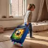 Vuurvoetbal in doelnet vastgelegd Kinderkoffer - Blauw klein -sfeer1