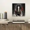 Paard - Dieren - Zwart - Luxe - Modern aluminium wit klein -sfeer1