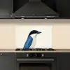Illustratie - Blauw - Vogel keuken achterwand spatscherm klein -sfeer1