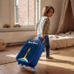 Planeet - Raket - Sterren - Donkerblauw Kinderkoffer - Blauw klein -sfeer1