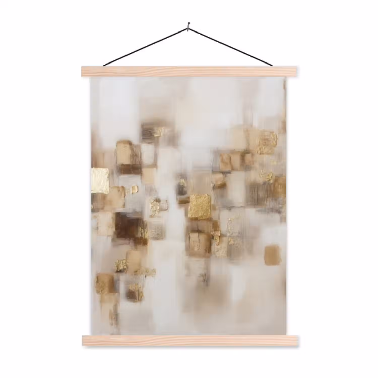 Schoolplaat - Abstracte vierkanten - Aardetonen - Mistig