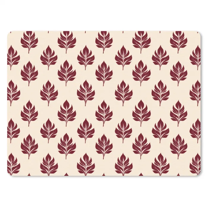 Botanisch - Patroon - Bordeaux muismat rubber klein 262 -3d