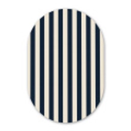 Verticale strepen - Blauw - Crème Wandcirkel Ovaal Forex klein 630 -3d