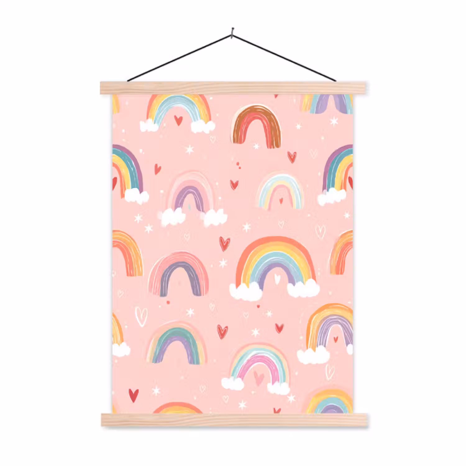 Schoolplaat - Regenboog - Patroon - Pastel - Handgetekend