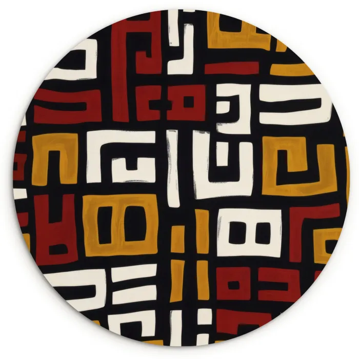 Abstract - Patroon - Rood Wandcirkel kunststof plaat 5mm dik klein -3d