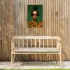 Vrouw - Groen - Modern - Bril - Abstract Tuinposter op houten frame 2 cm dik klein -sfeer4