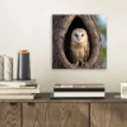 Kerkuil - Boom - Natuur - Bruin aluminium wit klein -sfeer1