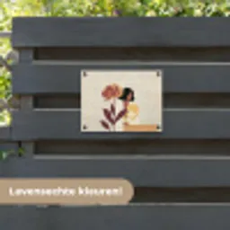 Vrouw - Minimalistisch - Bloem tuinposter los doek klein -sfeer3