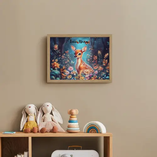 Hert - Magisch - Sprookjesbos Light Box met batterij (Wandlamp kind) middel -sfeer2_kind