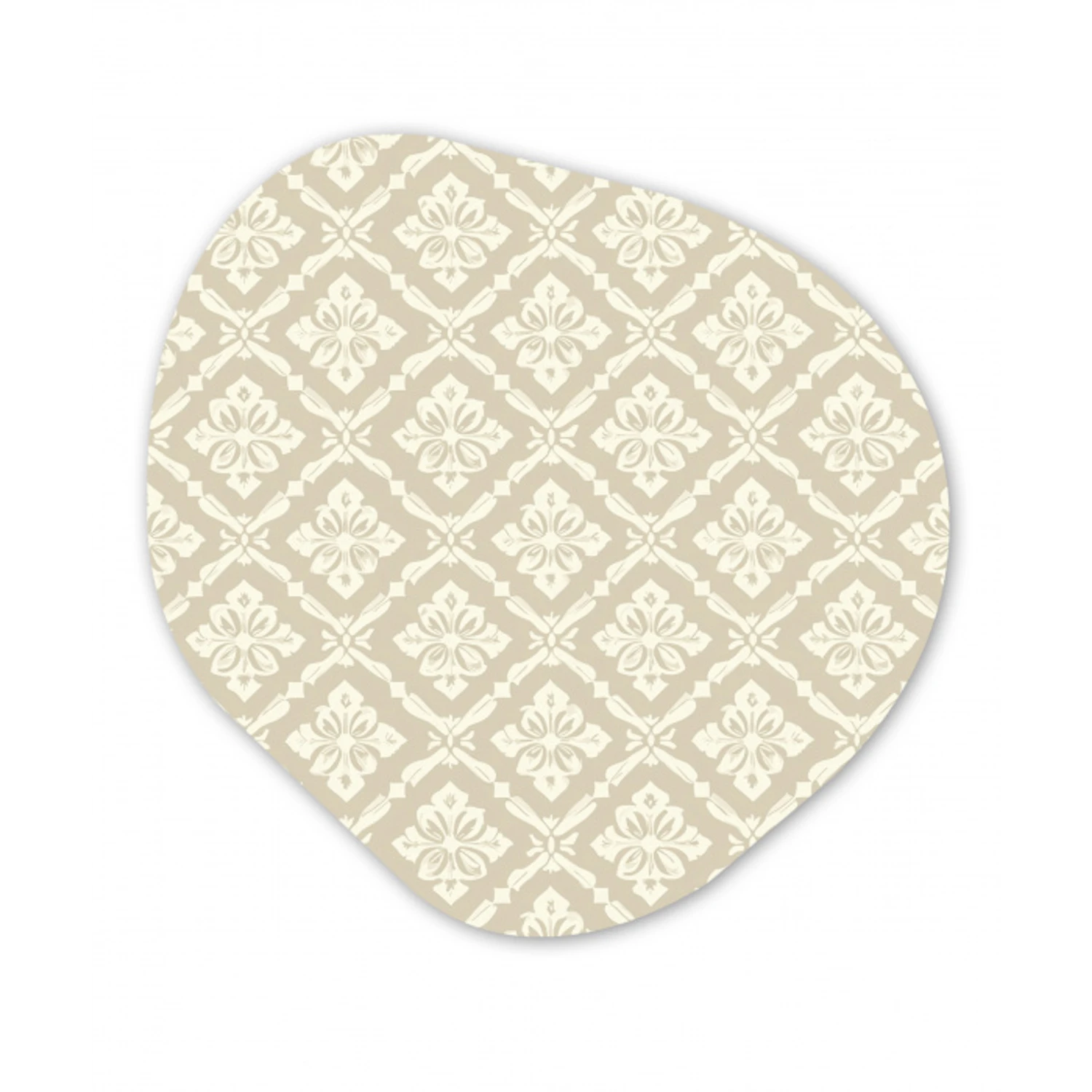 Floraal - Ornament - Beige Wandcirkel Organisch Aluminium middel 851 -3d