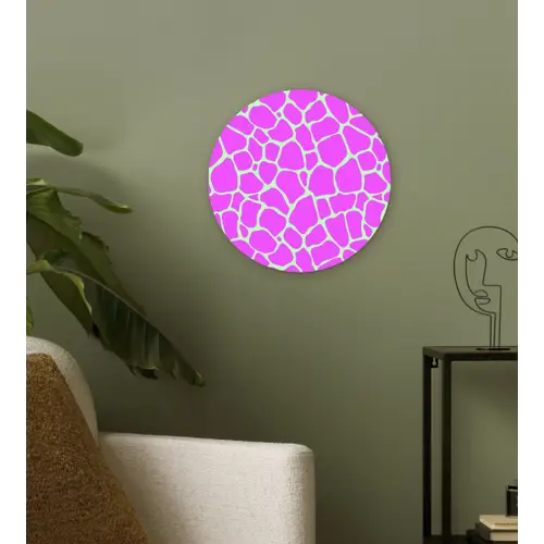 Mintgroen - Roze - Vlekken - Patroon Wandcirkel plexiglas klein 852 -sfeer3