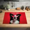 Hond - Hartjesbril - Loveyou - Rood Inductie beschermer vinyl 3mm klein -sfeer5