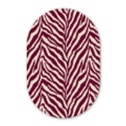 Zebra - Motief - Bordeaux - Rood Wandcirkel Ovaal Aluminium middel 839 -3d