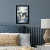 Wereldkaart - Blauw - Abstract fotolijst zwart zonder passe partout klein -sfeer3