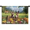 Ezels - Bloemen - Zomers Wandkleed katoen klein -zz3d