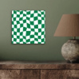 Schaakbord - Golvend - Groen aluminium wit klein 46 -sfeer2
