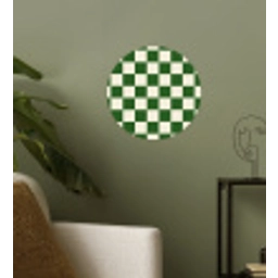 Schaakbord - Patroon - Groen Wandcirkel behangsticker klein 186 -sfeer2