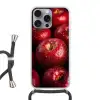 Rood - Appels - Fruit Hoesje iPhone 16 Pro Max met koord klein -3d