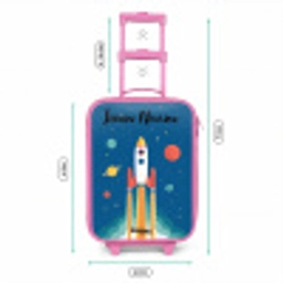 Raket - Planeet - Sterren - Veelkleurig Kinderkoffer - Roze klein -productfoto_formaten
