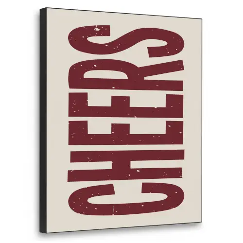 Red - Cheers - Decoratie - Beige Textielframe zwart klein -3d