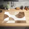 Snijdende cirkels - Overlappende vlakken Inductie beschermer vinyl 3mm klein -sfeer5