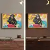 Graffiti - Aap - Street art - Dieren Light Box met batterij (Wandlamp) middel -sfeer3