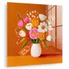 Vaas - Bloemen - Oranje plexiglas 5mm klein -zzzproduct_nieuw
