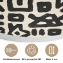 Geometrisch - Figuren - Zwart Akoestische PET Vilt - Rond klein 838 -closeup_NL