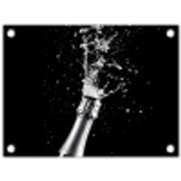 Champagne - Zwart - Spetters - Popping tuinposter los doek klein -3d