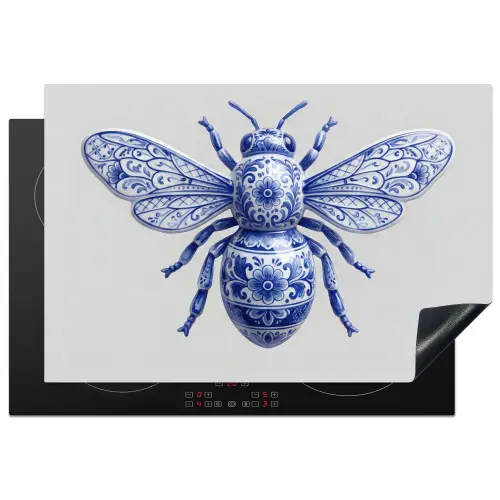 Bij - Modern - Delfts - Blauw Inductie beschermer vinyl 3mm klein -3d