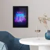 Gaming - Neon - Level Up - Quotes - Gamen fotolijst zwart zonder passe partout klein -sfeer4