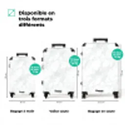 Minimalistisch - Wit - Grijze aders NBS - Handbagage koffer - Volwassenen Unisex middel zzzzzzVergelijking_3FR